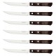 Jogo 6 Facas Churrasco Polywood aço Inox Tramontina Com Cabo De Madeira Castanho